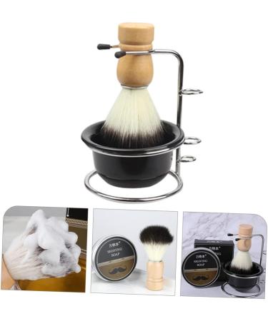 Beavorty Shaving Foam Bowl & Badger Brush Set - Essential Men's Grooming Kit for Travel | Black 12x8.5cm - Buy Online on GoSupps.com