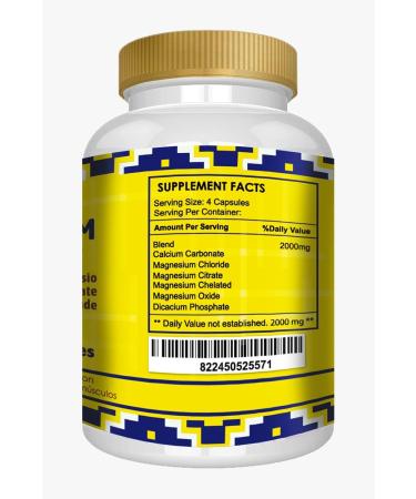 Magnesium Chloride (cloruro de magnesio) 140 Capsules - High Absorption Magnesium Supplement with Citrate chelated and Oxide High Potency Mg. Easy to Swallow Non-GMO 140 Count (Pack of 1) - Buy Online on GoSupps.com