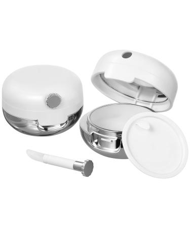 Beaupretty 2 Pieces Plastic Lips Balm Jars Empty Lip Mask Holder Box with Silicone Lip Brush Mirror Refillable Lipstick Pot for Home Travel 5.15*5.15cm