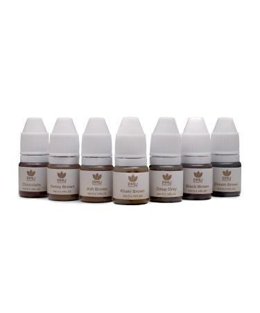 PMU Products Brow Pigment 7 Pack Microblading Inks Complete Set Of 7 Shades