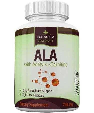 Alpha Lipoic Acid with Acetyl L Carnitine - ALA ALC Anti Aging Health & Wellness Formula to Support Nerve Health Tingling Feet Hands Limbs 60 Vitamin Complex Capsules