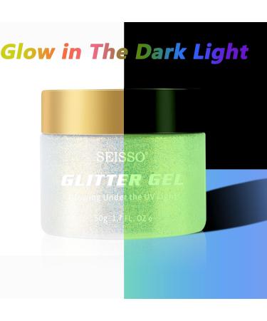 Buy White Glow in the Dark Body Glitter Gel - UV Neon Body Makeup for Festivals Parties & Raves - Buy Online on GoSupps.com
