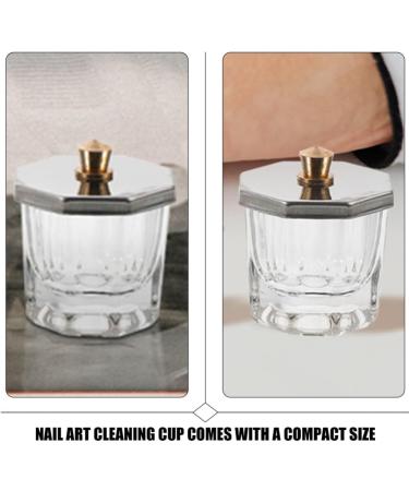 PATKAW Mini Dappen Dish for Nail Acrylic Powder Nail Dappen Dish Glass Nail Dish Cup Nail Liquid Holder Manicure Nail Cup with Metal Lid - Buy Online on GoSupps.com