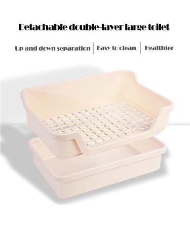 Kathson Extra Large Rabbit Litter Box Trainer - Bunny Toilet for Guinea Pig, Rats, Chinchilla, Ferret - White - Buy Online on GoSupps.com