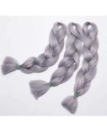 SEGO Braids Extensions - 60cm Crochet Synthetic Hair in Colorful Gray | Kanekalon Braiding Hair - 3pcs - Buy Online on GoSupps.com