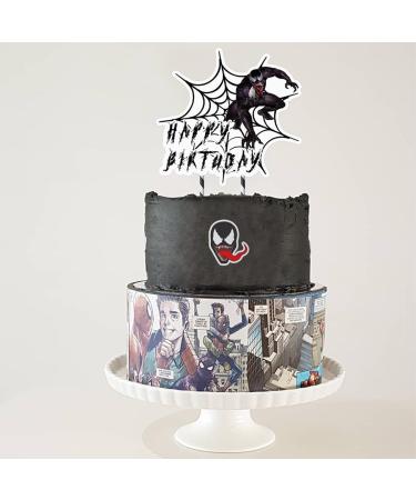 Party Decor for Venom Cake Cupcake Toppers Set Spider Theme Birthday Supplies Favors Topper Decorations - Buy Online on GoSupps.com