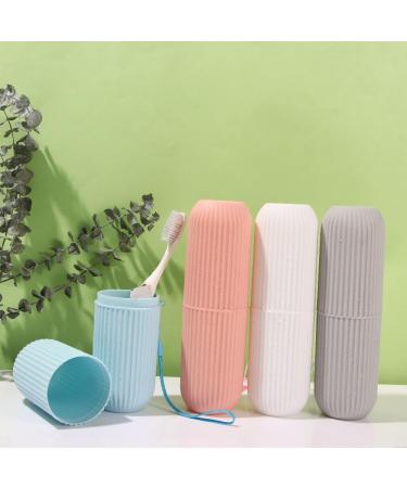 Portable Travel Toothbrush Holder Case | Multifunction Toothbrush Cup for Camping Business Trips & School - Pink - Buy Online on GoSupps.com