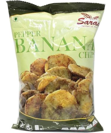 Saras Pepper Banana Chips 200g (Pack of 5) | Spiced to Perfection South Indian Snack | Crispy Delight with Authentic Flavour - Buy Online on GoSupps.com