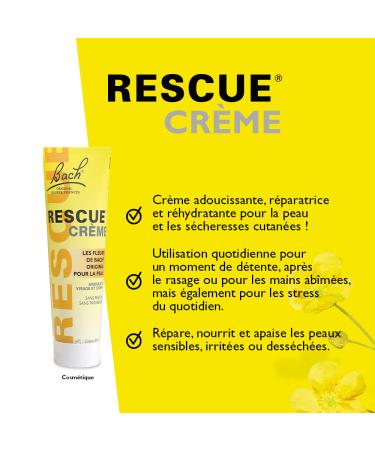 Bach Rescue Cream Pommade d'Urgence 30 ml - Soothing Relief for Stress & Anxiety - International Shipping Available - Buy Online on GoSupps.com