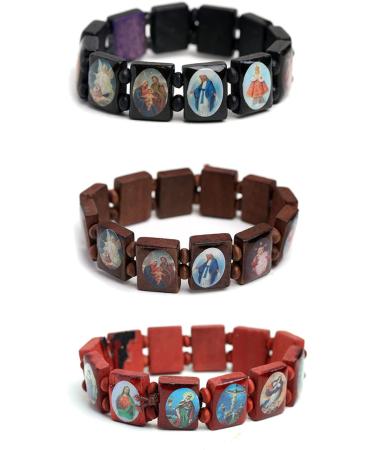 Oralgo Rosary Bracelet | Handmade Wooden Catholic Bangle with Colorful Pearls | International Shipping Available - Buy Online on GoSupps.com