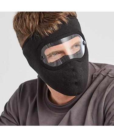 Mishiti Unisex Winter Cycling Windproof Full Face Mask & Removable Transparent Eye Protection Glasses - Anti-Fitting Polar-Fleece Storm Hood | International Shipping Available - Buy Online on GoSupps.com