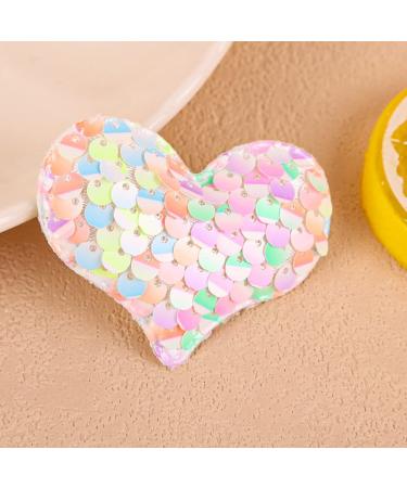 30 Heart Shaped Sequin Hairpins - Valentine's Day Glitter Hair Clips for Girls - Buy Online on GoSupps.com