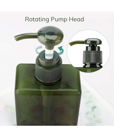 Alledomain 2-Pack 280ml Refillable Pump Bottles - Empty Plastic Lotion & Shampoo Dispensers for Shower & Toiletries (Green) - Buy Online on GoSupps.com