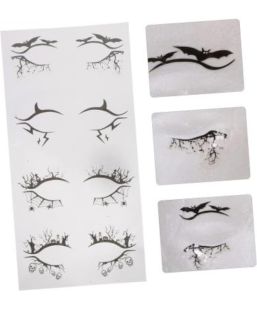 WOONEKY 4 Pairs Halloween Eyeliner Stickers Day of The Dead Face Tattoos Cat Eye Makeup Sticker Pvc - Buy Online on GoSupps.com