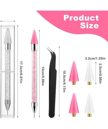 WLLHYF Rhinestone Picker Dotting Pen 7 Pcs Acrylic Crystal Rhinestones Applicator Wax Head Tip Pencil Picker Dotting Pen DIY Nail Art Decoration Tool for Nails - Buy Online on GoSupps.com