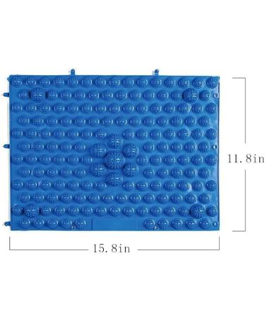 YOBEYI Acupressure Foot Massage Mat Set - Reflexology Walking Toe Plate Pads for Bathroom, Yoga, and Outdoor Games - Anti-Slip, 2 PCS, Blue - Buy Online on GoSupps.com