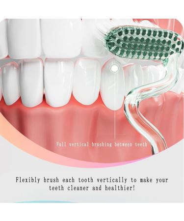 S-Shaped Toothbrush for Adults | Soft Tongue Coating & Interdental Brush | Extra Clean & Gentle Gum Massage | 1 Piece Pack - Shop Now! - Buy Online on GoSupps.com