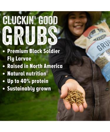 Cluckin' Good Grubs for Chickens - Natural Protein and Calcium Supplement - USA Grown Black Soldier Fly Larvae 3.5 lb - Buy Online on GoSupps.com