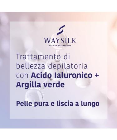  WAYSILK Hair removal mask for face and neck depilatory cream with hyaluronic acid green and white clay for long-lasting smooth skin 75 ml - Buy Online on GoSupps.com