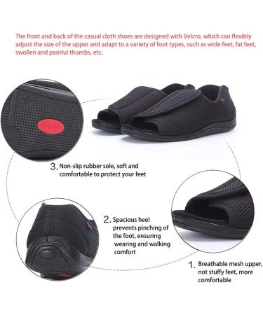 XINTU Men's Diabetic Shoes - Adjustable Closure, Breathable & Non-Slip - Wide Width Shoes for Swollen Feet - Coffee (Size 39) - Buy Online on GoSupps.com