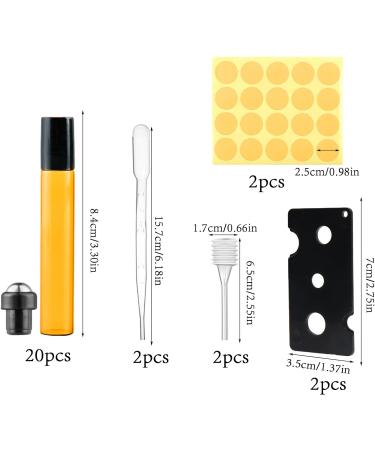 DALAETUS 28 Pcs Amber Roller Bottles Set 10ml Roll on with Spring-Pipettes Droppers Stickers Bottle Openers Essential Oils Bottles Glass for Fragrance Aromatherapy - Buy Online on GoSupps.com