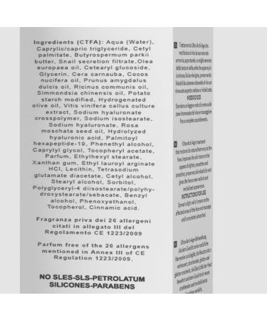 Snail Mucin Face Cream with Hyaluronic Acid - Anti-Aging Skin Care Lightweight Texture Made in Italy - Shop Now - Buy Online on GoSupps.com