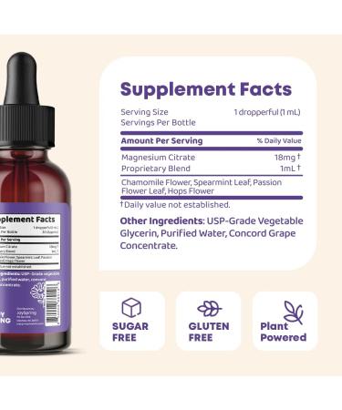 Kids Calm Magnesium Drops - Sugar & Gluten Free - Grape Flavored Anxiety Relief Supplement - 30 ML - Buy Online on GoSupps.com