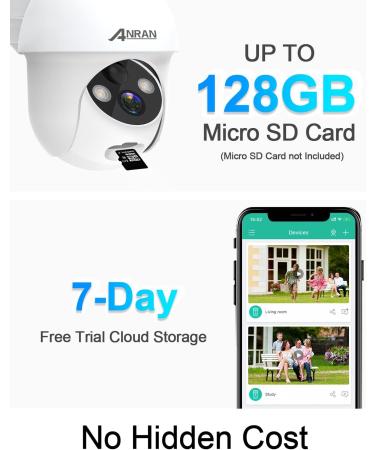 ANRAN 2K Solar Outdoor Security Camera with 360 View, Smart Siren, Spotlights, Color Night Vision, PIR Detection | Pan Tilt Control, 2-Way Talk, IP65 | White - Buy Online on GoSupps.com