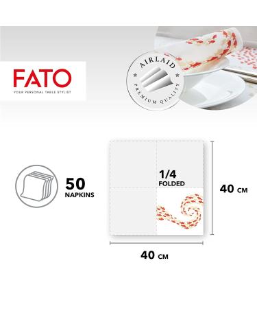 Fato Coral Tide Airlaid Dry Paper Napkins - 50 Pack 40x40 cm - Textile Effect for Elegant Dining - Buy Online on GoSupps.com