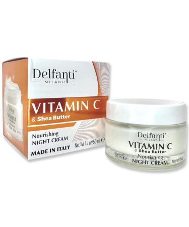 Delfanti-Milano VITAMIN C & SHEA BUTTER Nourishing Night Cream Face and Neck Moisturizer Made in Italy - Buy Online on GoSupps.com