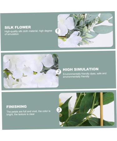 Zerodeko Wrought Iron Gate Hanging Wreath Faux Floral Eucalyptus Hoop Wreath Farmhouse Wreath Peony Rose Flower Wreath Vine Wreaths Decor Flower Pendant White Door Trim Wedding - Buy Online on GoSupps.com