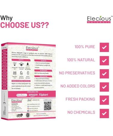 ORGANIZE Elecious Pure Rose Petals Powder for face and skin 200 grams - Buy Online on GoSupps.com