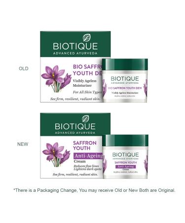 Biotique Saffron Dew 50g - Ageless Face & Body Cream | Best Anti-Aging Moisturizer for All Skin Types - Buy Online on GoSupps.com