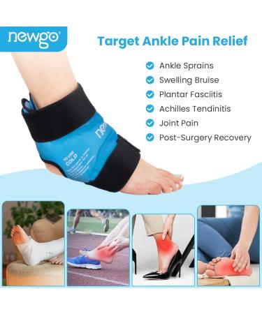 Newgo Fleece Ankle Cooling Pads & Cuff | Pain Relief for Injuries & Swelling | Ice Cold Ankle Cooling Belt & Socks in Light Blue - Buy Online on GoSupps.com