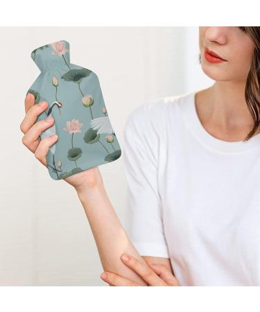 Japanese Cranes & Flowers Heat Bottle | Rubber Hot Water Bag for Pain Relief Cramps & Cold Therapy - Buy Online on GoSupps.com