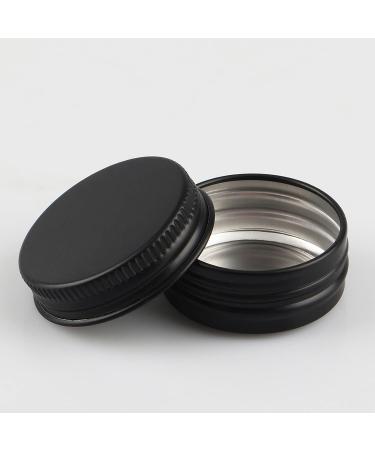 50 Pack 15ml Matte Black Aluminum Screw Cap Jars - Empty Cosmetic Containers with Stickers | Ideal for Creams & Candles - Buy Online on GoSupps.com