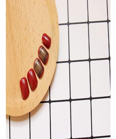 Shop HUIL Short Burgundy Black Silk Artificial Nails | False Nails & Manicure for International Shipping - Buy Online on GoSupps.com