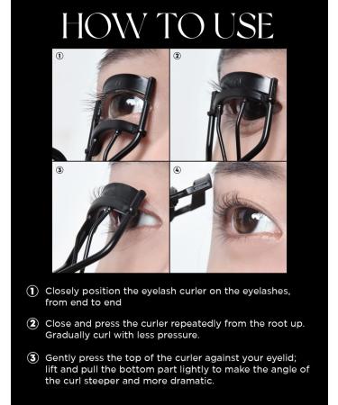 EQUMAL Curved Edge Eyelash Curler with 2 Refill Pads & Satin Pouch - Perfect for Asian Eyes, Short Lashes - Gentle & Safe - Buy Online on GoSupps.com