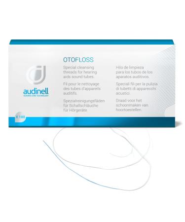 Audinell OtoFloss Hearing Aid Cleaning Threads | 100 pcs | Accessory Tool Safe for Hearing Aids, Earbuds, IEMs | Thread & Pull to Remove Debris & Eliminate Moisture