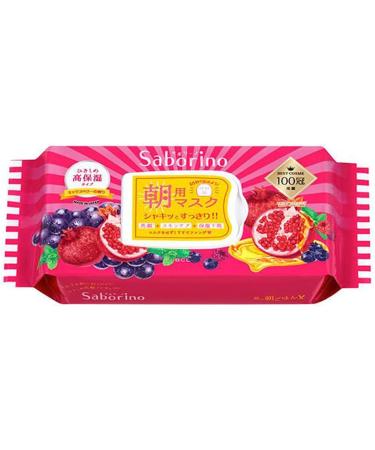 Saborino Facial Sheet Mask Ripe Fruit Highly Moisturizing Type - 28 Sheets (Green Tea Set) - Buy Online on GoSupps.com