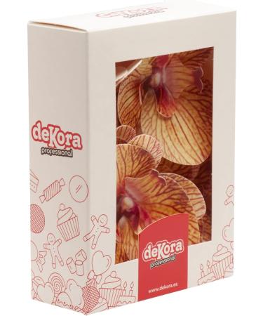Edible Orchid Cake Decoration - 10 Yellow Edible Flowers for Wafer Cakes (7.5-8.5 cm) | International Shipping Available - Buy Online on GoSupps.com