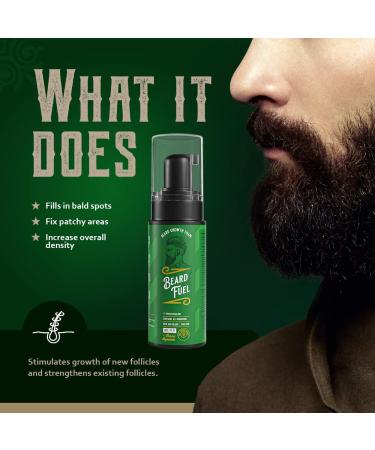 Beard Growth Foam 5% Minoxidil with Biotin - 3 Month Supply | Beard Fuel Hair Follicle Growth | Extra Natural Ingredients for Men (60ml) - Buy Online on GoSupps.com