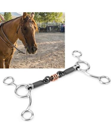 Black Horse Snaffle Stainless Low Leverage Copper Roller Loose Mouth Bit - Buy Online on GoSupps.com