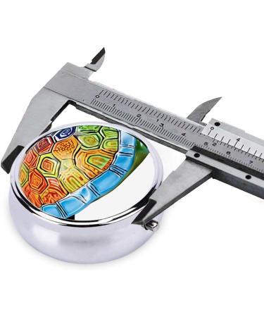 Sea Turtle Printed Mini Round Pill Box - 3 Compartment Portable Pill Organizer for Travel Home & Office Use - Buy Online on GoSupps.com