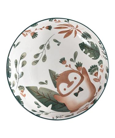 Zerodeko Ceramic Soup Bowl Animals for Kids Asian Decor Ramen Bowls Snack Serving Bowl Baby Food Noodle Bowl 23X23X7.3CM Assorted Color