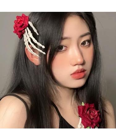 Skeleton Hands Hair Clip Halloween Rose Skull Barrette Zombie Punk Rock Hair Clip for Women Girls (15x8. 5cm) Halloween Decoration - Buy Online on GoSupps.com
