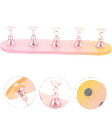minkissy 5 Sets Nail Practice Holder Stick on Tiles Convenient Nail Holders Nail Stand Nail Painting Stand Training Acrylic Trays for Display Nail Art and Silver Plastic Fixture - Buy Online on GoSupps.com