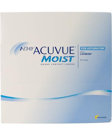1 -day acuvue moist for astigmatism toric daily lenses soft 90 pieces / bc 8.5 mm / dia 14.50 / cyl -1.25 / axis 180 / +1.25 dioptria