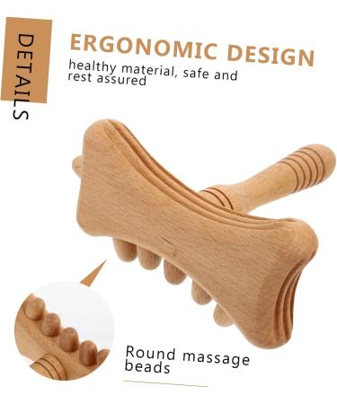 Healeeved 3ST Wooden Scratch Stick Back Massager - Gua Sha Body Tools - Thai Massage Roller - Universal Light Brown - 18x17.5cm - 3 Pack - Buy Online on GoSupps.com