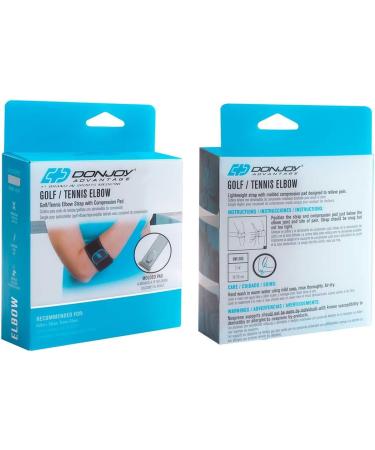 DonJoy Advantage DA161EB01-BLK Golf & Tennis Elbow Strap - Adjustable Neoprene for Pain Relief Fits Right/Left Arm Lightweight Size 7-14 - Buy Online on GoSupps.com